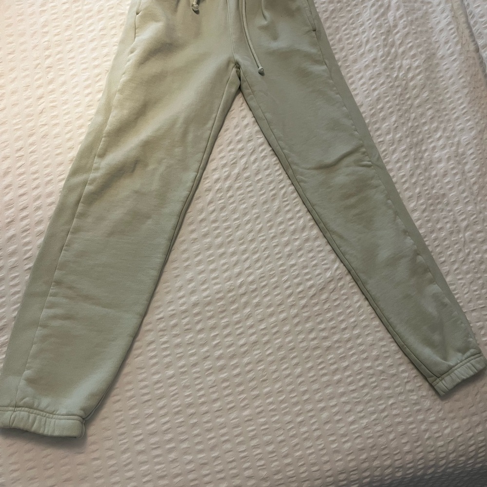TNA Cozy Fleece Boyfriend Joggers in Sage